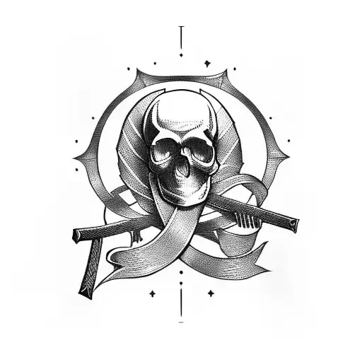 Skull With A Cross Sword