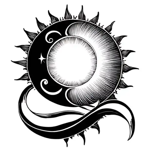 Sun And Moon And Infinity Symbol Made