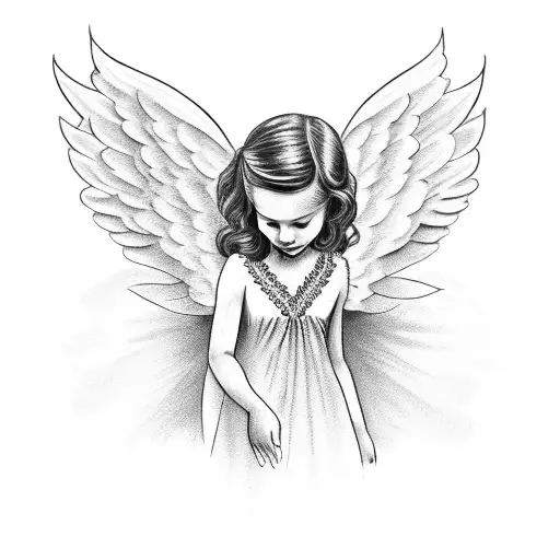 Angel Girl Handled Heart Bleading