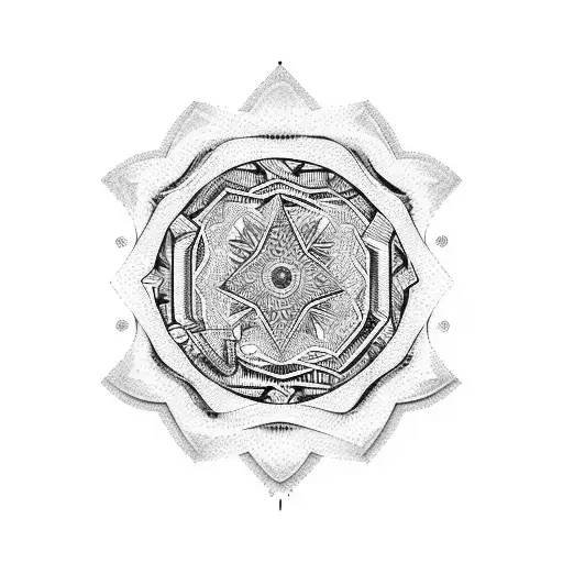 A Geometric Pattern Combining A Heartbeat And Ocean Waves