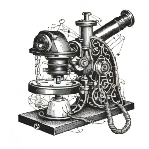 Microscope Surrounded By Dna