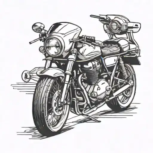 A Sleek And Modern Sports Car Merging With A Vintage Motorcycle