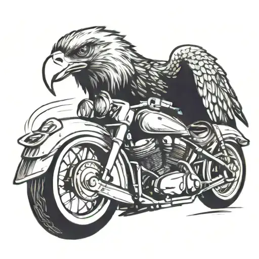 A Fierce Eagle Perched On A Motorcycle Helmet