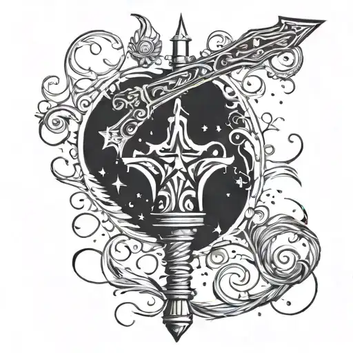 Magic Wand Casting A Spell Of Dark And Light