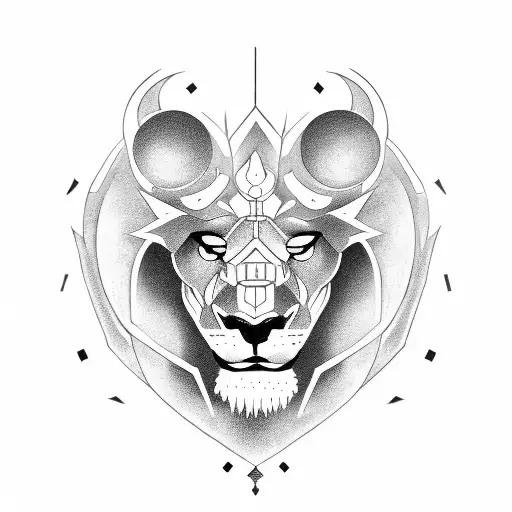 Full Body Chimera With The Head Of A Lion And The Body Of A Dragon