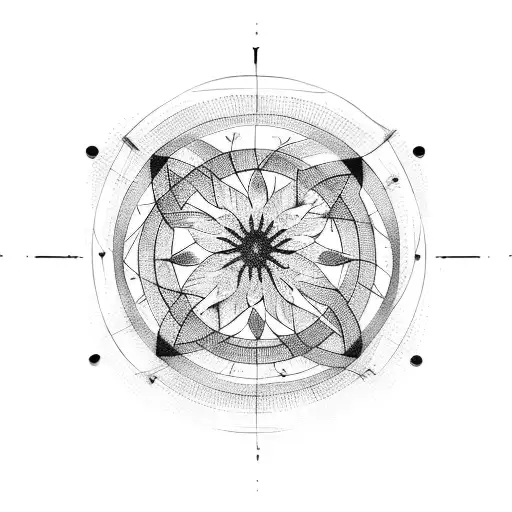 Four Full Circles Connected On Black Background