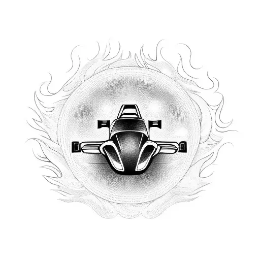 A Sleek Sports Car Racing Through A Fiery Sunset