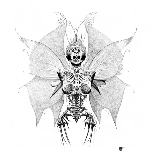 A Biomechanical Fairy With Skeletal Wings