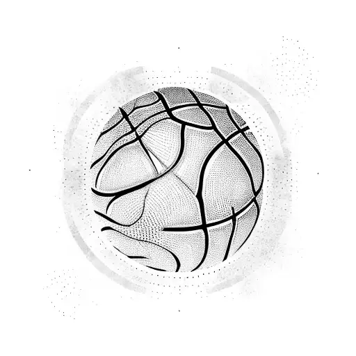 A Basketball With A Three-point Line Pattern Wrapped Around It