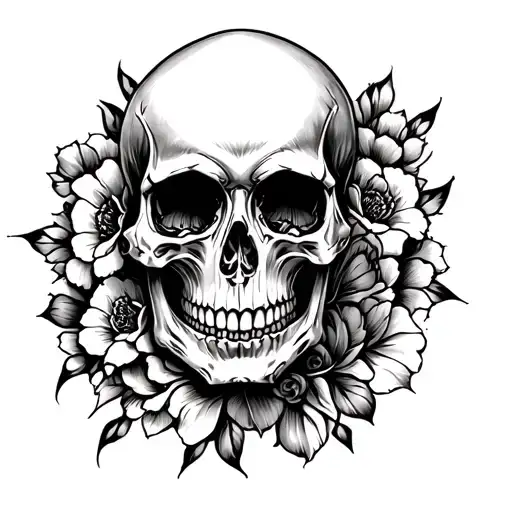 Skull Girly Tattoo Design