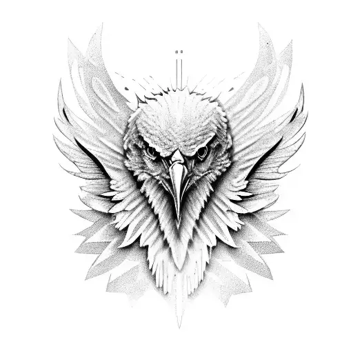 A Futuristic Eagle With Aggressive Mechanical Wings