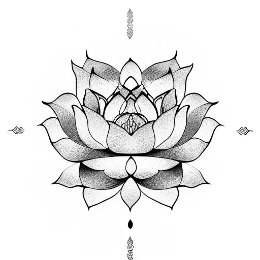Lotus Flower Combining Yin And Yang