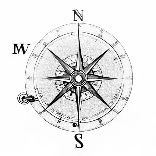 A Compass With Musical Notes As The Direction Markers