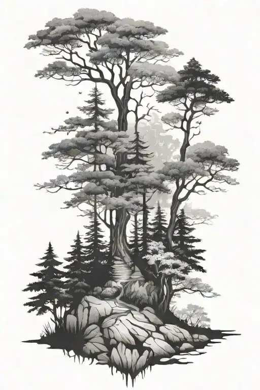 Misty Forest Scene