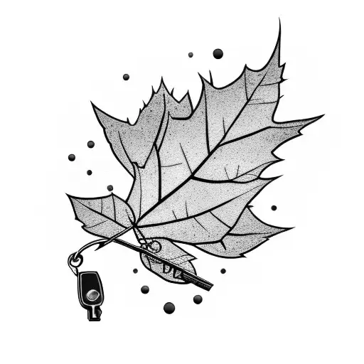 Set Of Car Keys Half Buried Under Fallen Leaves