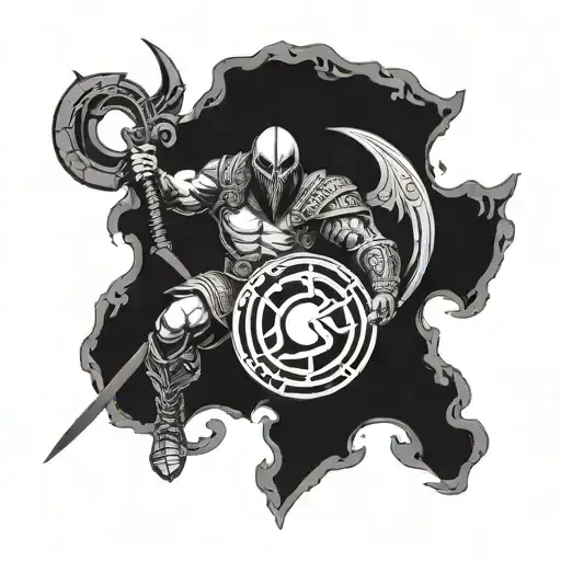 Ares God Of War With A Yin Yang Symbol
