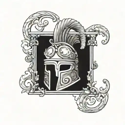 The Letter O Wearing A Roman Helmet