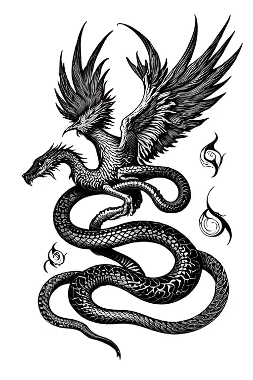 Phoenix Defeats The Snake