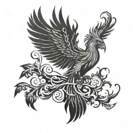 A Tattoo With A Phoenix For The Arm And A Brand Of Sacrifice From Berserk Anime
