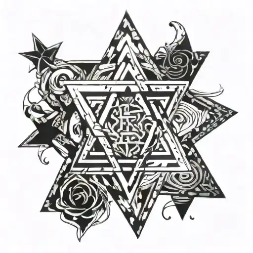 Incorporate Symbols Of Judaism Such As The Star Of David Or Hebrew Script Into A Blackwork Design