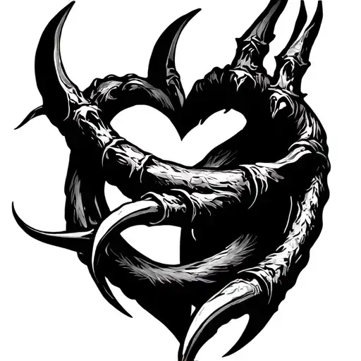 Bear Claw And Heart Intertwined