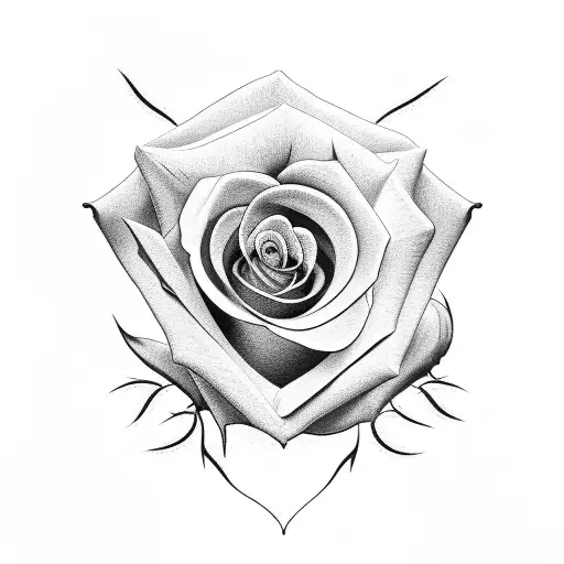 Rose With Thorns On Hand