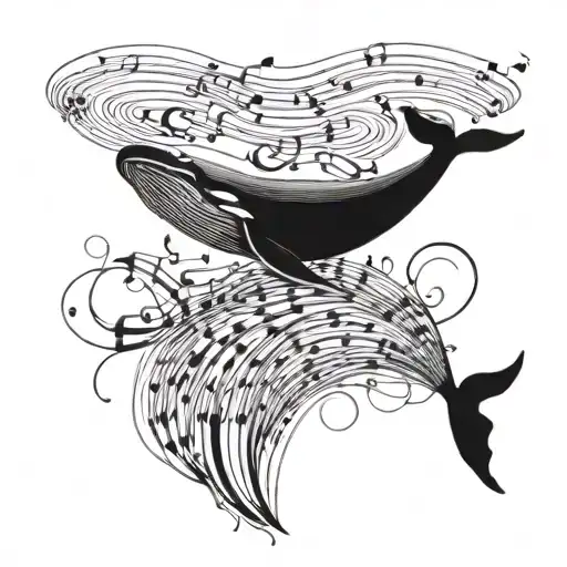 A Majestic Whale Swimming In A Sea Of Music Notes