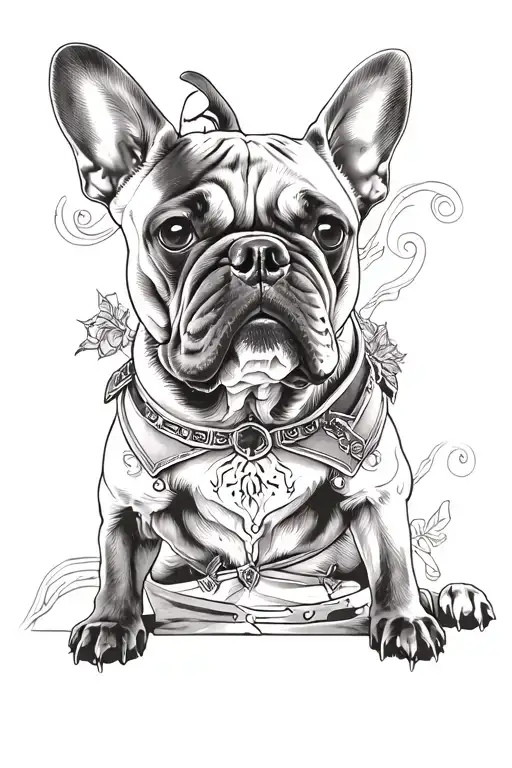 A French Bulldog Necromancy Warrior