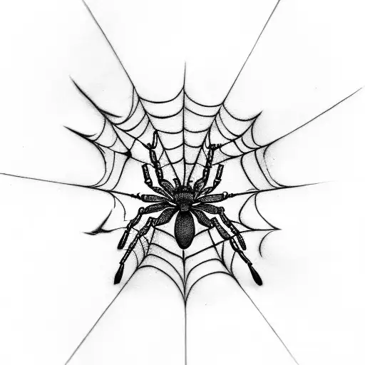 Spider In Star Shaped Web