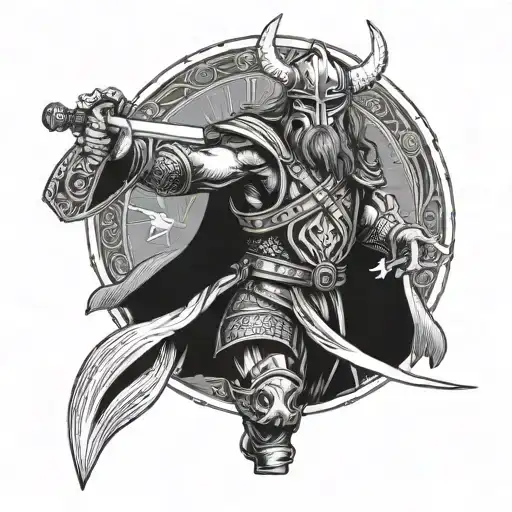 A Viking Warrior Wielding A Lightsaber In Battle