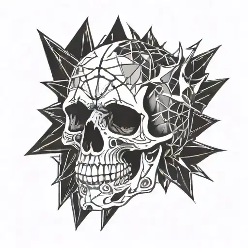 Skull With Broken Glass