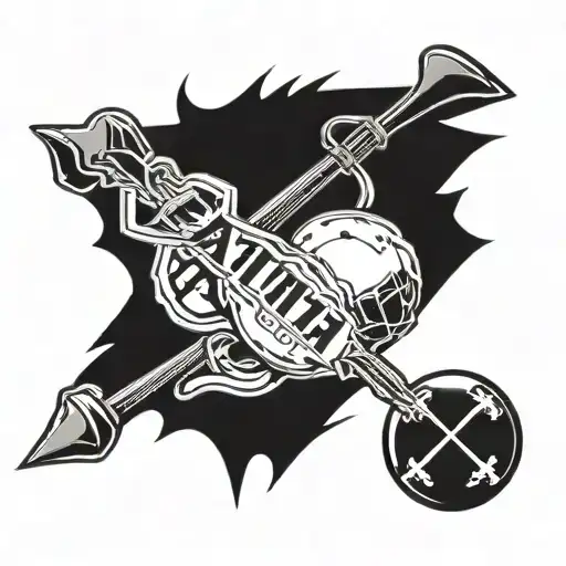 Spear Going Through The Words Faith Family Football