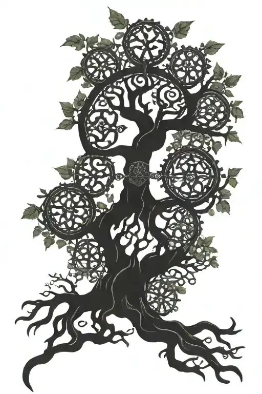 Mechanical Engineer Celtic Cross Tree Of Life Intertwined