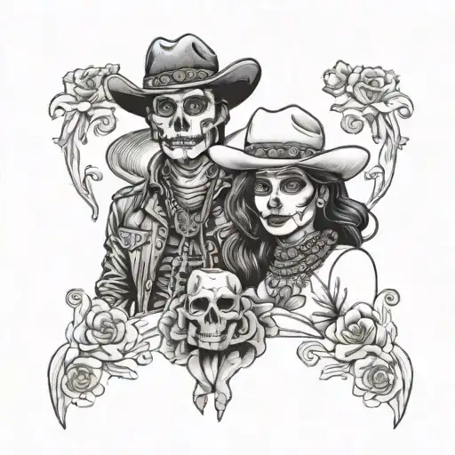 Day Of The Dead Cowboy And Cowgirl
