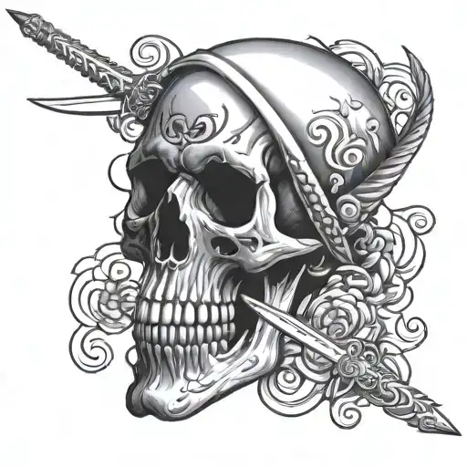 Skull Pierced With Sword