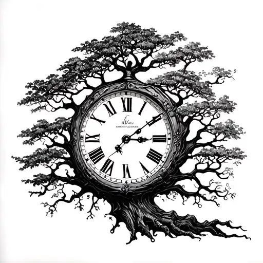 Clock With Banyon Tree