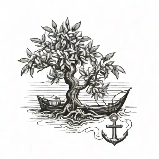 Olive Tree With The Branches Forming A Boat Anchor