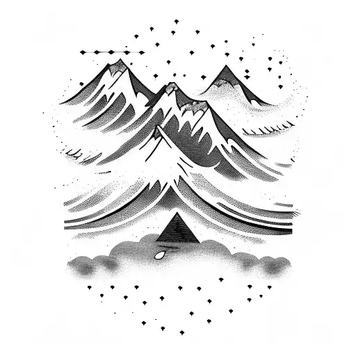 A Wave Crashing Into A Mountain Range