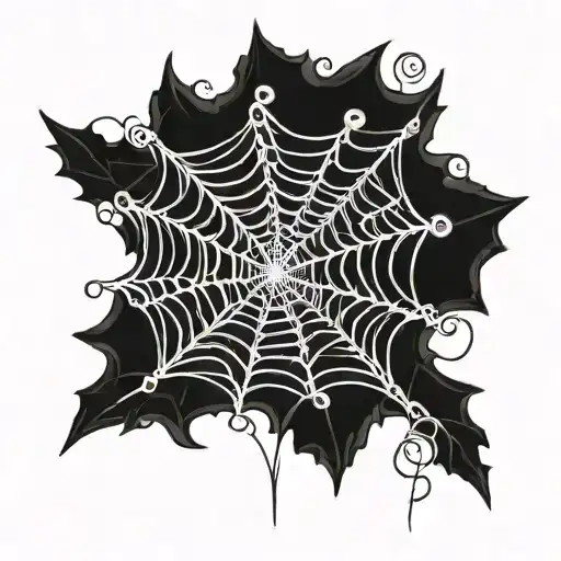 An Intricate Spider Web Design With The Words 'Sweet Poison' Woven Into The Webbing