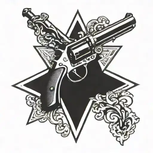 Pistol Dagger In A X Shape