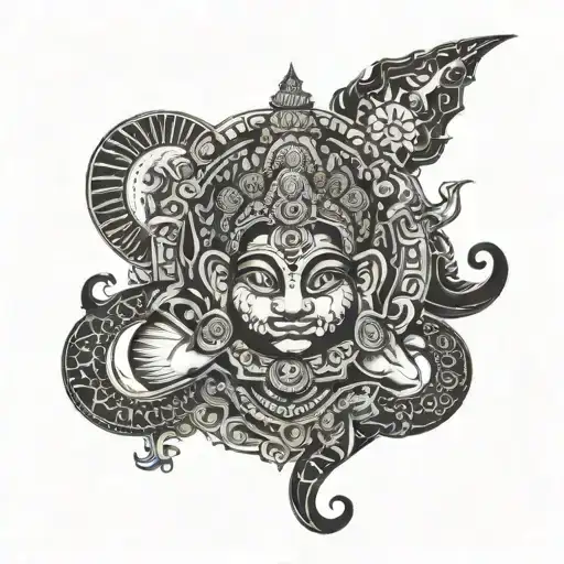 Hindu God With Sanskrit