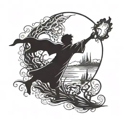 A Mysterious Silhouette Of A Lost Son Reaching Out Towards A Guiding Light