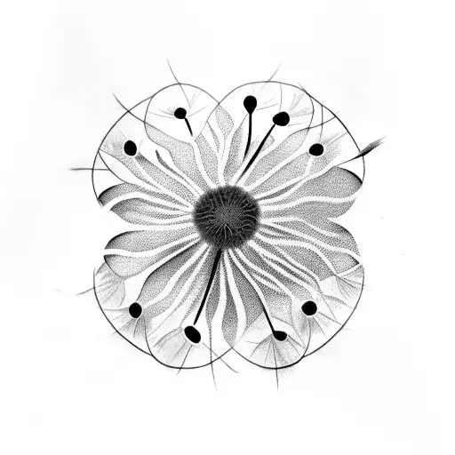 Dainty Yellow Dandelion Flower In Heart Shape