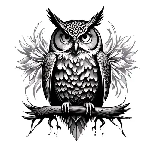 Owl Black Grey