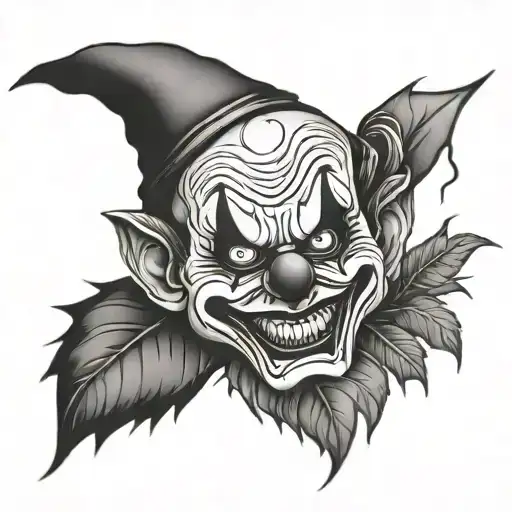 Evil Clown In Forest