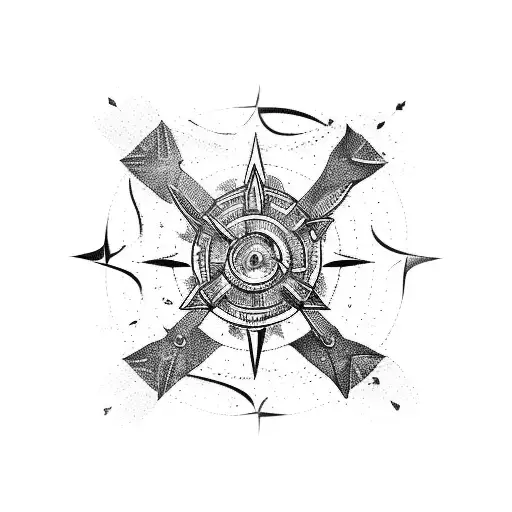 Sea Turtje With Compass