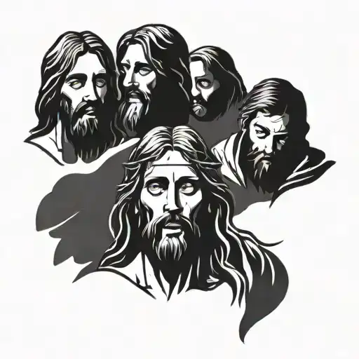 A Modern Interpretation Of Jesus And His Disciples In A Minimalist Style