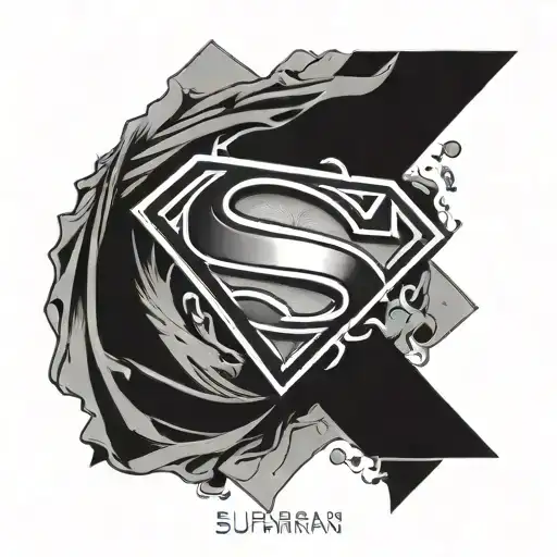 Superman Logo With Superman Collage Background Black