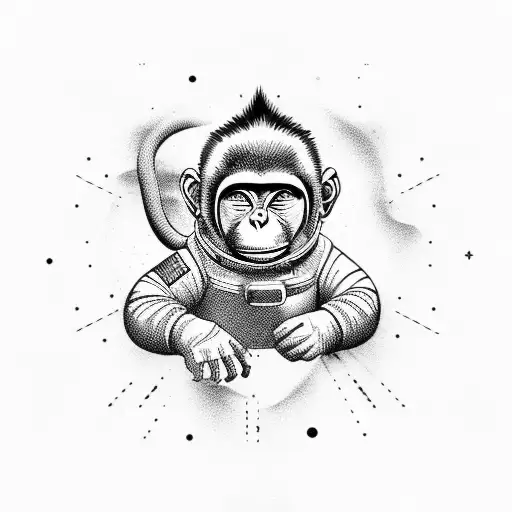 Space Monkey Floating