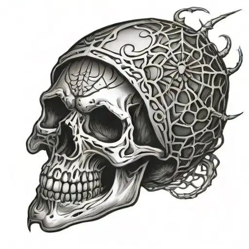 Spider Hand Tatto Skull Body